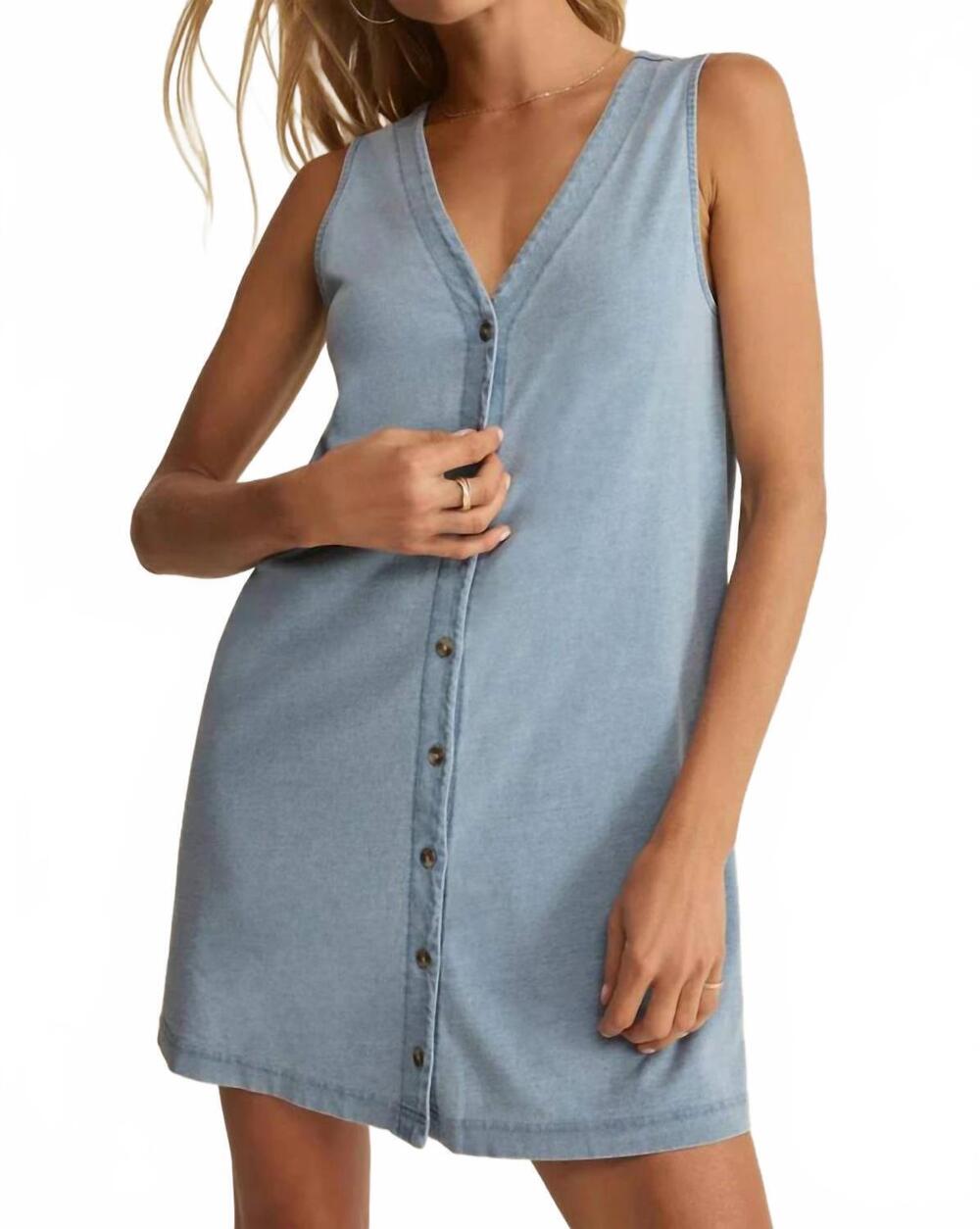 NEW Z SUPPLY solace mini dress in ocean air indigo